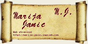 Marija Janić vizit kartica